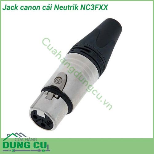 Jack canon cái Neutrik NC3FXX với thiết kế đẹp và chất lượng  thân giắc bằng kim loại - đuôi bằng nhựa bền bỉ khi rút ra và cắm vô trong thời gian dài  Đảm bảo chất lượng tín hiệu kết nối đạt chuẩn