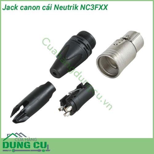 Jack canon cái Neutrik NC3FXX với thiết kế đẹp và chất lượng  thân giắc bằng kim loại - đuôi bằng nhựa bền bỉ khi rút ra và cắm vô trong thời gian dài  Đảm bảo chất lượng tín hiệu kết nối đạt chuẩn