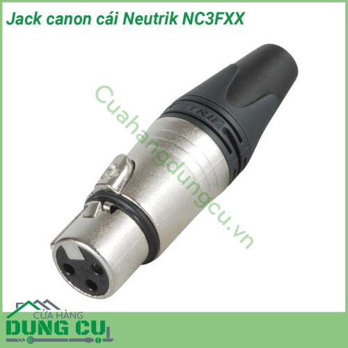 Jack canon cái Neutrik NC3FXX với thiết kế đẹp và chất lượng  thân giắc bằng kim loại - đuôi bằng nhựa bền bỉ khi rút ra và cắm vô trong thời gian dài  Đảm bảo chất lượng tín hiệu kết nối đạt chuẩn