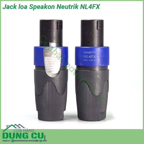 Jack loa Speakon Neutrik NL4FX thiết kế giắc loa đẹp và cứng cáp từ Châu Âu Hệ thống khoá chốt vặn chính xác gồm 3 phần rời dễ tháo lắp khi gắn với dây loa cho phép dùng nhiều năm không hư hỏng