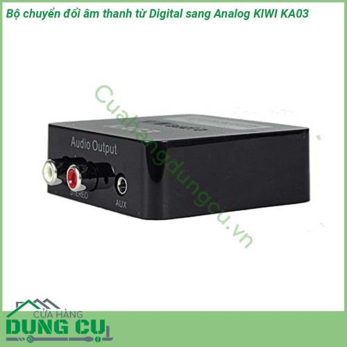 Bộ chuyển đổi âm thanh từ Digital sang Analog KIWI KA03 sử dụng chíp và linh kiện ngoại vi cao cấp nên cho ra âm thanh lớn rõ ràng trong trẻo chi tiết hơn hẳn các bộ chuyển quang thông thường Kết nối đơn giản dể sử dụng mà không cần cài đặt