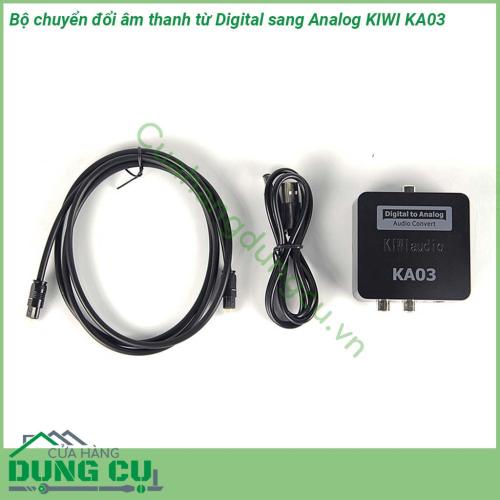 Bộ chuyển đổi âm thanh từ Digital sang Analog KIWI KA03 sử dụng chíp và linh kiện ngoại vi cao cấp nên cho ra âm thanh lớn rõ ràng trong trẻo chi tiết hơn hẳn các bộ chuyển quang thông thường Kết nối đơn giản dể sử dụng mà không cần cài đặt