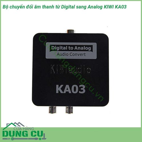 Bộ chuyển đổi âm thanh từ Digital sang Analog KIWI KA03 sử dụng chíp và linh kiện ngoại vi cao cấp nên cho ra âm thanh lớn rõ ràng trong trẻo chi tiết hơn hẳn các bộ chuyển quang thông thường Kết nối đơn giản dể sử dụng mà không cần cài đặt