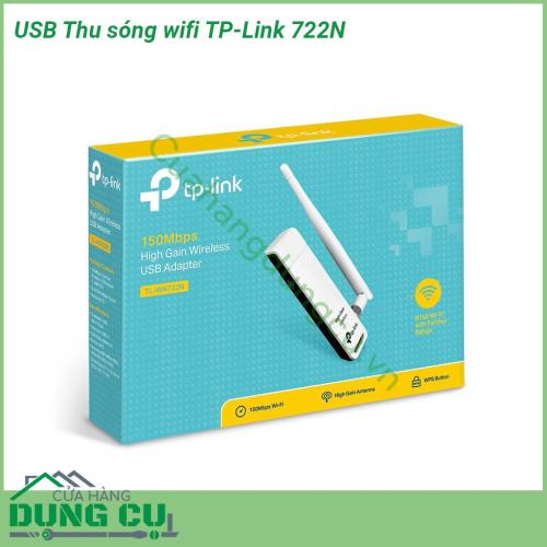 Bộ thu sóng wifi Tp-link 722N- USB với thiết kế nhỏ gọn dễ dùng kết nối wifi ổn định dễ cầm theo khi đi ra ngoài