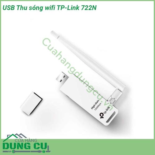 Bộ thu sóng wifi Tp-link 722N- USB với thiết kế nhỏ gọn dễ dùng kết nối wifi ổn định dễ cầm theo khi đi ra ngoài