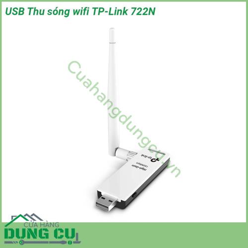 Bộ thu sóng wifi Tp-link 722N- USB với thiết kế nhỏ gọn dễ dùng kết nối wifi ổn định dễ cầm theo khi đi ra ngoài