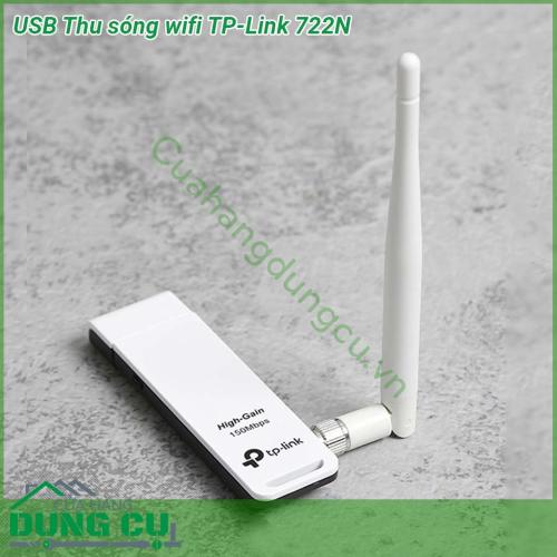 Bộ thu sóng wifi Tp-link 722N- USB với thiết kế nhỏ gọn dễ dùng kết nối wifi ổn định dễ cầm theo khi đi ra ngoài