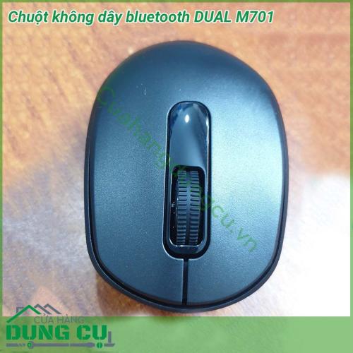 Chuột không dây bluetooth DUAL M701 thiết kế vừa bắt mắt vừa thoải mái  Chuột gồm 2 nút bấm trái và phải 1 con lăn chính giữa và 1 nút tinh chỉnh dpi Các nút bấm êm và ăn Con lăn cuộn nhanh