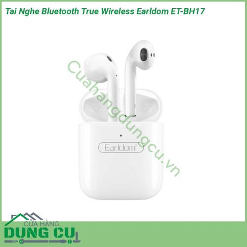 Tai nghe Bluetooth True Wireless Earldom ET-BH17 được thiết kế sang trọng và tinh tế tinh giản và gọn gàng nhất trong dòng tai nghe bluetooth  Dock sạc nhỏ gọn gia công chắc chắn bạn có thể bỏ vào balo hoặc túi xách mang đi bất cứ nơi đâu