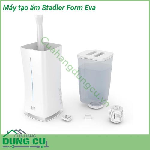 Máy tạo ẩm Stadler Form Eva màu sắc trang nhã kiểu dáng hiện đại do được thiết kế từ chất liệu cao cấp giúp cho sản phẩm đạt được độ hoàn thiện cao  Máy tạo ẩm hoạt động rất êm ái và độ ồn nhỏ  rất phù hợp với những không gian yên tĩnh