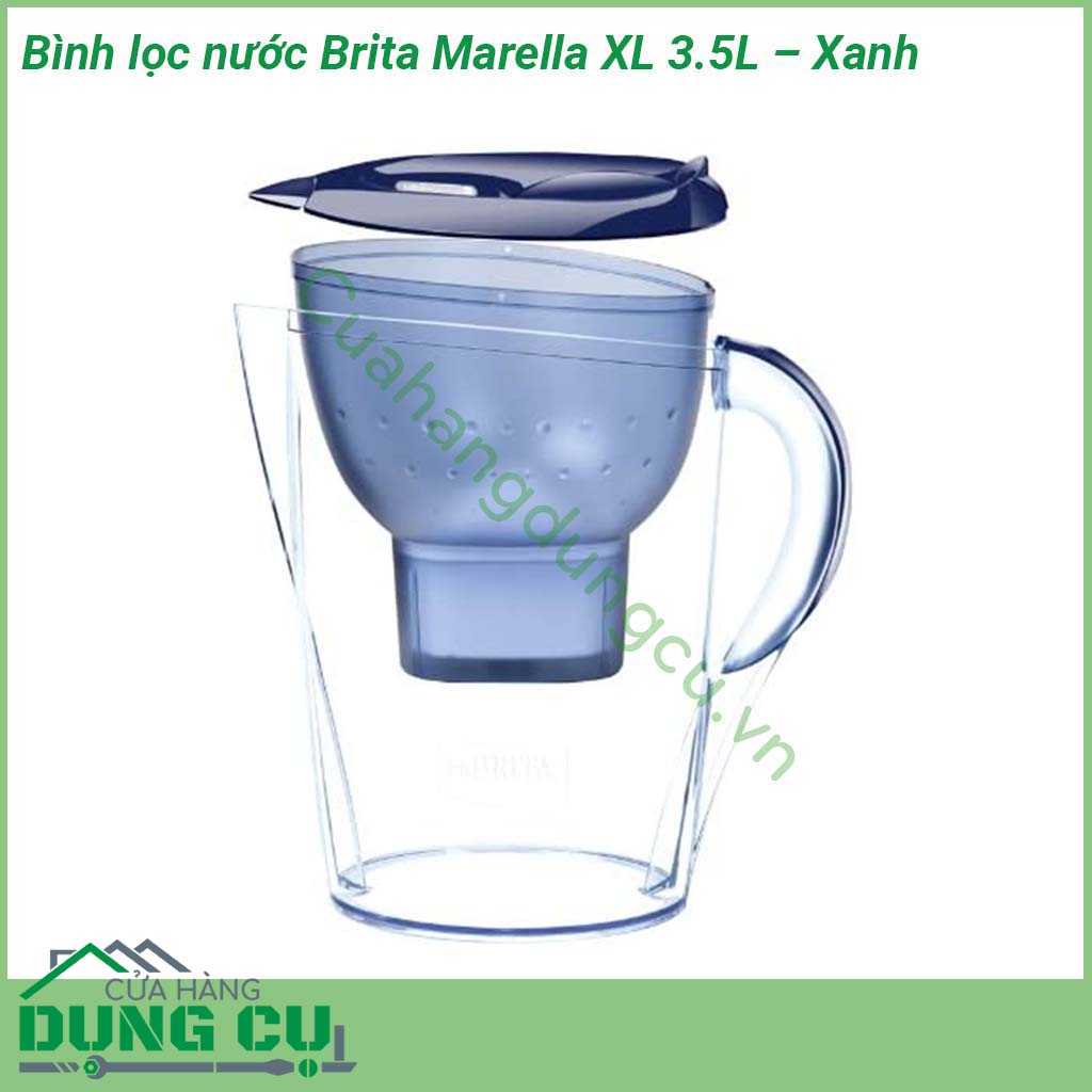 Bình lọc nước Brita Marella XL 3 5L – Xanh được thiết kế sang trọng tiện lợi và kiểu dáng độc đáo trang nhã gọn nhẹ không sử dụng điện với khả năng lọc nhanh nên bình lọc nước Brita sẽ rất dễ dàng cho việc sử dụng và bảo quản