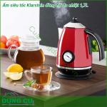 Ấm siêu tốc Klarstein có đồng hồ đo nhiệt độ 1,7L