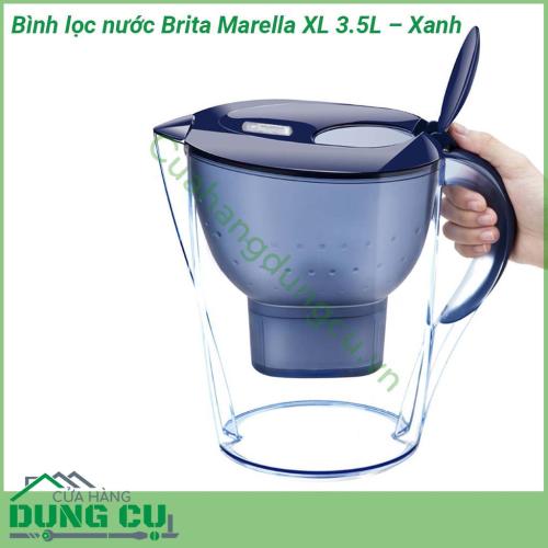 Bình lọc nước Brita Marella XL 3 5L – Xanh được thiết kế sang trọng tiện lợi và kiểu dáng độc đáo trang nhã gọn nhẹ không sử dụng điện với khả năng lọc nhanh nên bình lọc nước Brita sẽ rất dễ dàng cho việc sử dụng và bảo quản