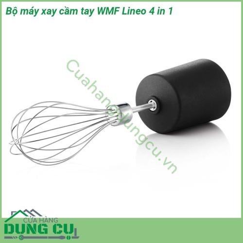 Bộ máy xay cầm tay WMF Lineo 4 in 1 có thiết kế thon gọn Máy xay được làm từ thép không gỉ Cromargan giúp cho sản phẩm không bì trầy xước bên lâu chịu lực và chịu nhiệt rất tốt Lưỡi dao sắc bén cứng cáp  Tay cầm chống trượt thoải mái và an toàn tối đa