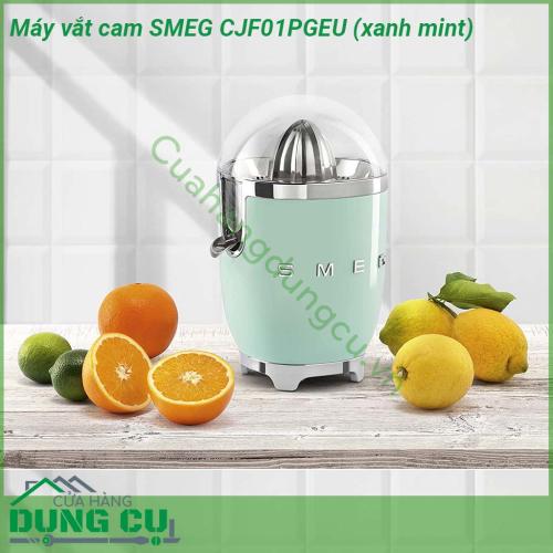 Máy vắt cam xanh mint SMEG CJF01PGEU làm bằng chất liệu không chứa BPA an toàn khi sử dụng Sản phẩm thiết kế có thể tháo rời đơn giản giúp cho quá trình vệ sinh được dễ dàng Nắp được thiết kế cứng cáp có khả năng chống va đập và tháo rời được