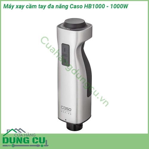 Máy xay cầm tay đa năng Caso HB1000 có thể dùng để xay sinh tố xay thịt cá rau củ xay nhuyễn cháo … Máy được thiết kế đẹp mắt chất liệu cao cấp thân thiện của người dùng Tay cầm của máy sử dụng dễ dàng người dùng có thể cầm nắm mà không bị trơn trượt  