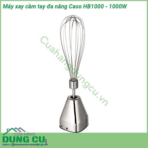 Máy xay cầm tay đa năng Caso HB1000 có thể dùng để xay sinh tố xay thịt cá rau củ xay nhuyễn cháo … Máy được thiết kế đẹp mắt chất liệu cao cấp thân thiện của người dùng Tay cầm của máy sử dụng dễ dàng người dùng có thể cầm nắm mà không bị trơn trượt  