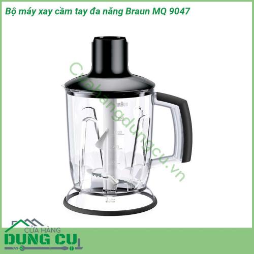 Bộ máy xay cầm tay đa năng Braun MQ 9047 dòng máy xay cao cấp nhất của Braun kết hợp sự xay trộn nhịp nhàng mềm mượt sử dụng dễ dàng cho kết quả tốt nhất