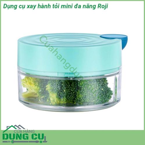 Dụng cụ xay hành tỏi mini đa năng Roji nhỏ gọn có thể xay nhuyễn bí đỏ thịt hành  Chất liệu nhựa cao cấp an toàn cho thực phẩm Lưỡi thép không gỉ sắc bén  