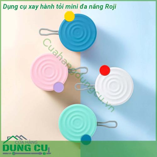 Dụng cụ xay hành tỏi mini đa năng Roji nhỏ gọn có thể xay nhuyễn bí đỏ thịt hành  Chất liệu nhựa cao cấp an toàn cho thực phẩm Lưỡi thép không gỉ sắc bén  