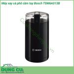 Máy xay cà phê cầm tay Bosch TSM6A013B nhỏ gọn với vỏ máy được làm bằng nhựa chất lượng cao màu đen sang trọng Lưỡi dao được làm bằng chất liệu thép không gỉ giúp tạo ra bột cà phê mịn màng