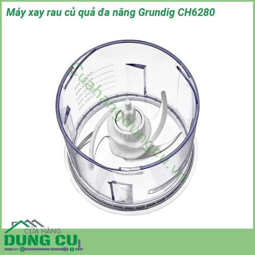 Máy xay rau củ quả đa năng Grundig CH6280 vô cùng tiện lợi gọn xinh không tốn chỗ Máy xay cực khỏe và bền công suất 450w 4 lưỡi dao bằng thép không gỉ an toàn sắc bén độ bền cao