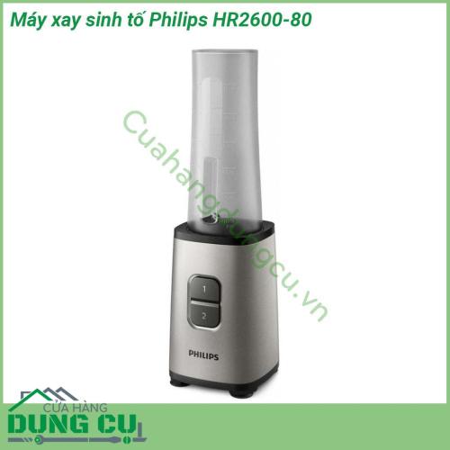 Máy xay sinh tố Philips HR2600-80 thiết kế gọn nhẹ cực kì tiết kiệm không gian trong nhà bếp  Vỏ thân máy làm bằng chất liệu thép không gỉ Cromargan bóng mờ bình chứa làm từ chất liệu Tritan chất lượng cao không chứa BPA cực kì an toàn cho sức khoẻ