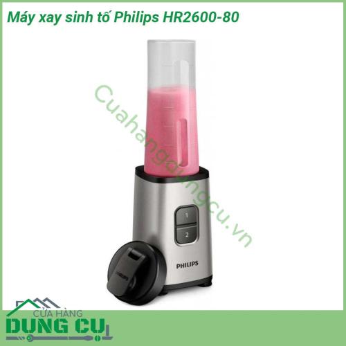 Máy xay sinh tố Philips HR2600-80 thiết kế gọn nhẹ cực kì tiết kiệm không gian trong nhà bếp  Vỏ thân máy làm bằng chất liệu thép không gỉ Cromargan bóng mờ bình chứa làm từ chất liệu Tritan chất lượng cao không chứa BPA cực kì an toàn cho sức khoẻ