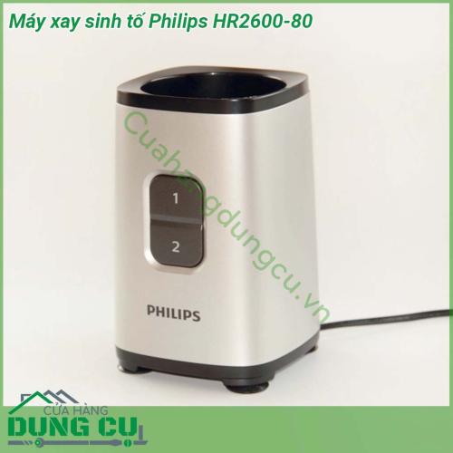 Máy xay sinh tố Philips HR2600-80 thiết kế gọn nhẹ cực kì tiết kiệm không gian trong nhà bếp  Vỏ thân máy làm bằng chất liệu thép không gỉ Cromargan bóng mờ bình chứa làm từ chất liệu Tritan chất lượng cao không chứa BPA cực kì an toàn cho sức khoẻ