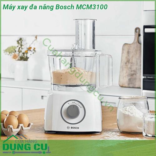 Máy xay đa năng Bosch MCM3100 thiết kế siêu nhỏ gọn và linh hoạt giúp tiết kiệm không gian nhà bếp  Chân cao su cho độ ổn định cao hơn trong quá trình sử dụng Phụ kiện dễ dàng tháo lắp và làm sạch bằng máy rửa chén