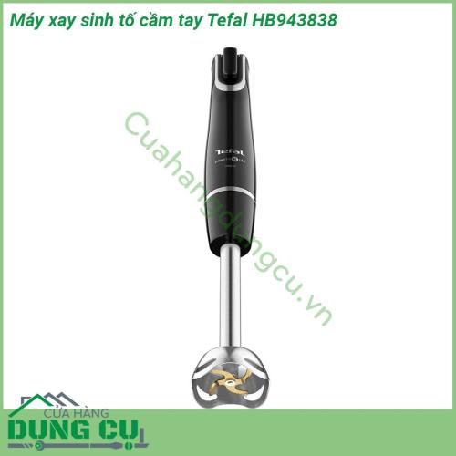 Máy xay sinh tố cầm tay Tefal HB943838 - 1000W có thiết kế cầm tay tiện lợi với nhiều chức năng xay tùy chỉnh dễ thao tác giúp tạo ra những thức uống ngon miệng  Lưỡi dao bằng thép không gỉ an toàn khi tiếp xúc thực phẩm