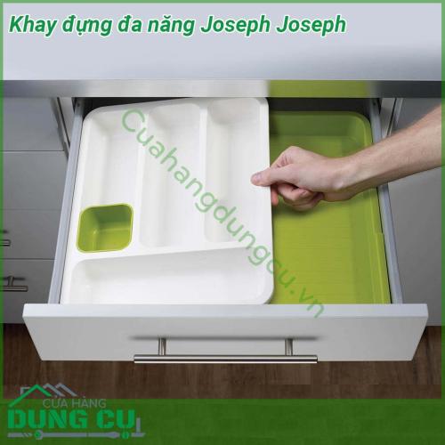 Khay đựng đa năng Joseph Joseph được thiết kế kiểu dáng đẹp mắt với khả năng mở rộng tùy chỉnh  Chất liệu nhựa cao cấp giúp dễ dàng trong việc làm sạch vệ sinh