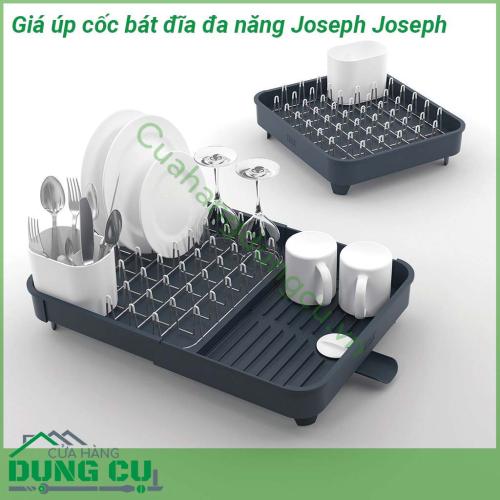 Giá úp cốc bát đĩa đa năng Joseph Joseph mang màu trắng trẻ trung tô điểm thêm góc bếp của mọi nhà Chất liệu nhựa đảm bảo an toàn cho sức khỏe tiện lợi hơn mỗi khi vệ sinh Thiết kế ngăn thông minh có thể thu gọn để chứa nhiều hoặc ít bát đĩa