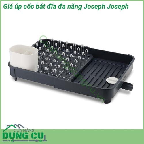 Giá úp cốc bát đĩa đa năng Joseph Joseph mang màu trắng trẻ trung tô điểm thêm góc bếp của mọi nhà Chất liệu nhựa đảm bảo an toàn cho sức khỏe tiện lợi hơn mỗi khi vệ sinh Thiết kế ngăn thông minh có thể thu gọn để chứa nhiều hoặc ít bát đĩa