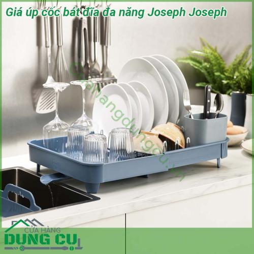 Giá úp cốc bát đĩa đa năng Joseph Joseph mang màu trắng trẻ trung tô điểm thêm góc bếp của mọi nhà Chất liệu nhựa đảm bảo an toàn cho sức khỏe tiện lợi hơn mỗi khi vệ sinh Thiết kế ngăn thông minh có thể thu gọn để chứa nhiều hoặc ít bát đĩa