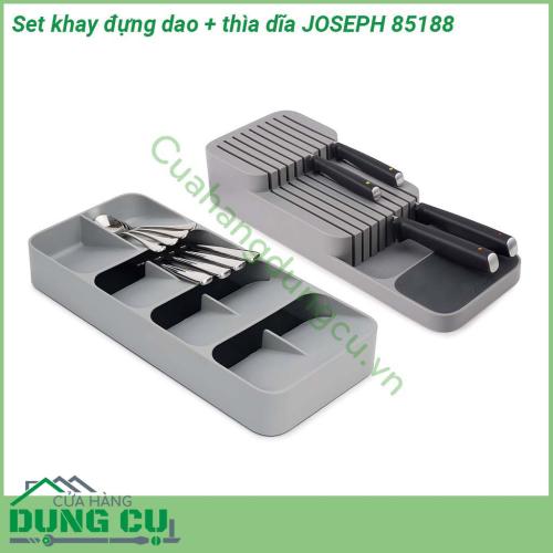 Khay đựng dao thìa dĩa Joseph Joseph 85188 được thiết kế hai khay riêng biệt một khay để dao và một khay để thìa dĩa Khay được làm bằng chất liệu cao cấp đảm bảo an toàn khi sử dụng