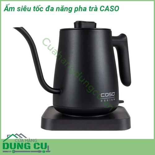 Ấm siêu tốc đa năng pha trà CASO kiểu dáng đẹp mắt với thiết kế vòi nước cong độc đáo cùng màu sắc trang nhã góp phần tạo nên sự sang trọng và tô điểm cho căn bếp của bạn  Tay cầm cảm ứng mát mẻ an toàn  Chân cao su chống trượt để có giá đỡ an toàn