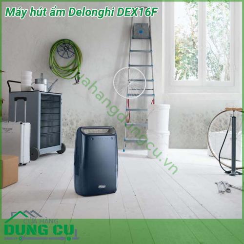 Máy hút ẩm DELONGHI DEX16F có kiểu dáng uốn cong mềm mại với gam màu xanh sang trọng giúp làm nổi bật không gian nội thất hiện đại của gia đình Tay xách di chuyển tiện lợi giúp di chuyển máy dễ dàng đến mọi vị trí mong muốn