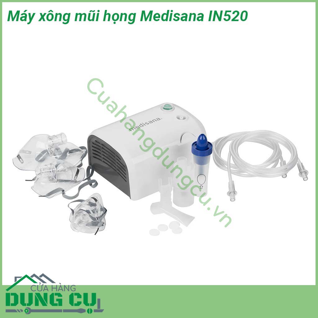 Máy xông mũi họng Medisana IN520 hoạt động êm ái không gây tiếng ồn không gây cảm giác khó chịu cho người dùng Nhỏ và gọn máy xông mũi họng Medisana IN520 không chỉ phù hợp để sử dụng trong gia đình mà còn có thể dễ dàng vận chuyển