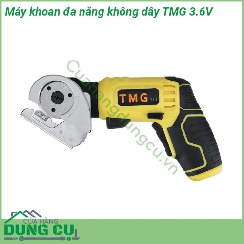 Máy khoan đa năng không dây cầm tay TMG thiết kế rất nhỏ gọn thân máy cầm vừa vặn lòng bàn tay giúp thao tác thoải mái Vỏ máy làm từ nhựa cao cấp đảm bảo độ bền cầm nắm chắc tay chống trượt hiệu quả Đầu máy có nhiều đầu dễ lắp đặt và sử dụng