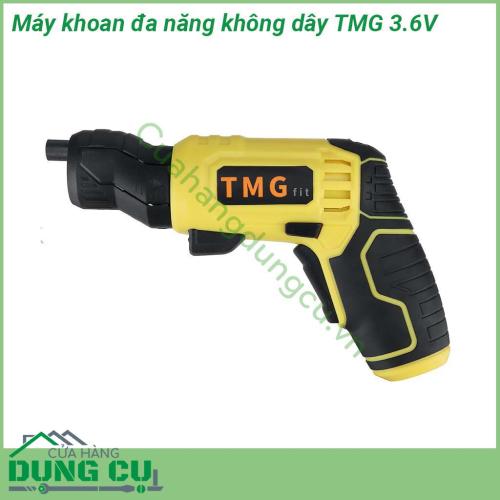 Máy khoan đa năng không dây cầm tay TMG thiết kế rất nhỏ gọn thân máy cầm vừa vặn lòng bàn tay giúp thao tác thoải mái Vỏ máy làm từ nhựa cao cấp đảm bảo độ bền cầm nắm chắc tay chống trượt hiệu quả Đầu máy có nhiều đầu dễ lắp đặt và sử dụng