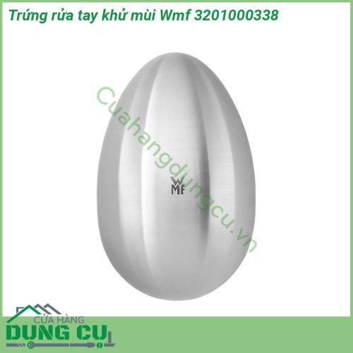 Trứng rửa tay khử mùi diệt khuẩn WMF làm từ thép không gỉ không sử dụng bất cứ một loại hóa chất tẩy rửa nào an toàn cho da tay Kiểu dáng hình trứng giúp luôn đứng vững và tiện dụng khi để cạnh bồn rửa tay vừa là vật trang trí đẹp mắt