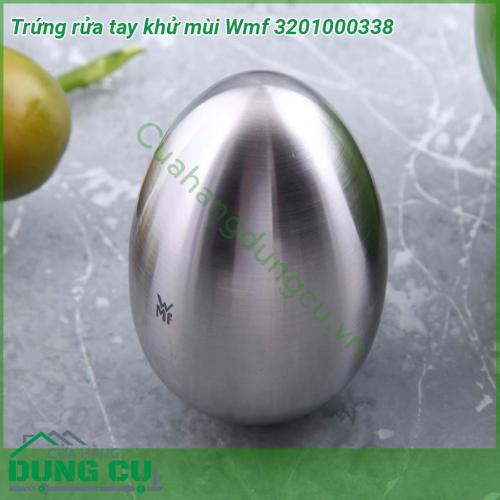 Trứng rửa tay khử mùi diệt khuẩn WMF làm từ thép không gỉ không sử dụng bất cứ một loại hóa chất tẩy rửa nào an toàn cho da tay Kiểu dáng hình trứng giúp luôn đứng vững và tiện dụng khi để cạnh bồn rửa tay vừa là vật trang trí đẹp mắt