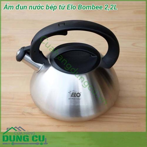 Ấm đun nước bếp từ Elo Bombee cấu tạo inox 3 lớp inox – nhôm - inox Cấu tạo này giúp ấm có khả năng truyền nhiệt và giữ nhiệt rất tốt Tay cầm nhựa nhám cách nhiệt rất an toàn khi sử dụng  