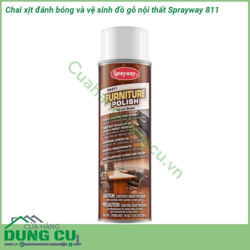 Chai xịt đánh bóng và vệ sinh đồ gỗ nội thất Sprayway 811 được thiết kế dạng chai xịt chỉ cần lắc đều chai trước khi sử dụng Sử dụng để loại bỏ vết bẩn vết bẩn và dấu vân tay đơn giản và hiệu quả  