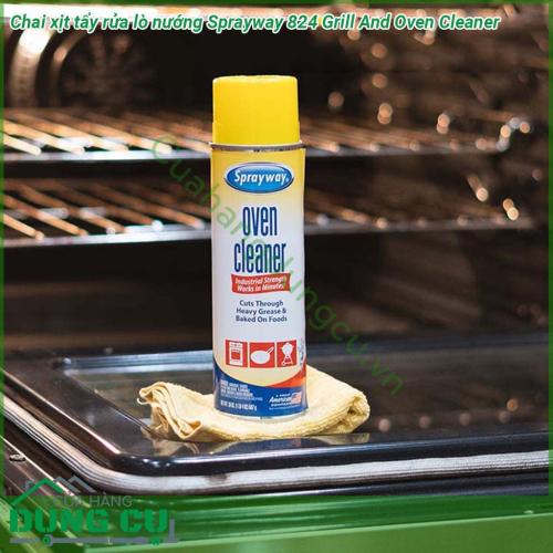 Chai xịt tẩy rửa lò nướng vỉ nướng Sprayway 824 Grill And Oven Cleaner có dạng bọt có tính thấm cao dễ dàng sử dụng giúp loại bỏ các vết dầu mỡ trên mặt bếp lò nướng nhanh chóng đem lại sáng bóng như mới