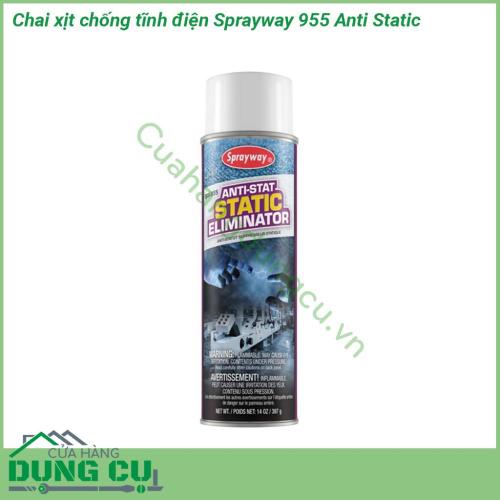 Chai xịt chống tĩnh điện Sprayway 955 Anti Static thiết kế chai dạng xịt nhỏ gọn  giúp loại bỏ các điện tích tĩnh điện thu hút các hạt bụi và gây ra tĩnh điện hiệu quả đảm bảo an toàn cho người sử dụng