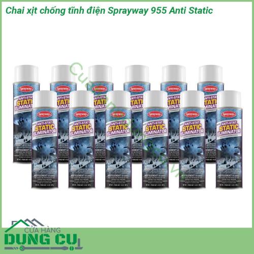 Chai xịt chống tĩnh điện Sprayway 955 Anti Static thiết kế chai dạng xịt nhỏ gọn  giúp loại bỏ các điện tích tĩnh điện thu hút các hạt bụi và gây ra tĩnh điện hiệu quả đảm bảo an toàn cho người sử dụng