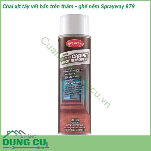 Chai xịt tẩy vết bẩn trên thảm - ghế nệm Sprayway 879 sử dụng đơn giản với vòi xịt tiện lợi  Mang lại mùi thơm dễ chịu khi sử dụng khử sạch mùi hôi nội thất