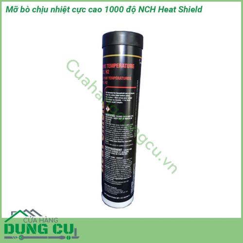 Mỡ bò chịu nhiệt cực cao 1000 độ NCH Heat Shield là loại mỡ chịu nhiệt cực cao phù hợp cho các ứng dụng lò nung và các ngành công nghiệp mà máy móc thiết bị hoạt động trong môi trường nhiệt cực cao